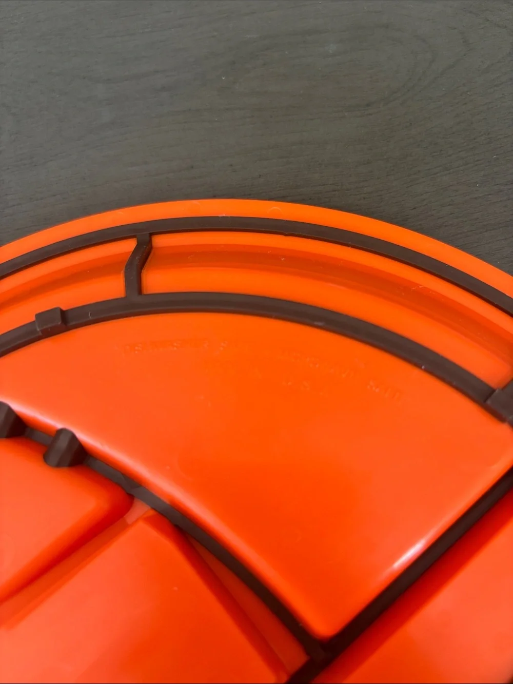 Constructive Eating Orange Divided Plate with Yellow Utensils